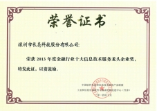 人生就是搏科技荣膺“2013年度金融行业十大信息技术服务龙头企业”称号
